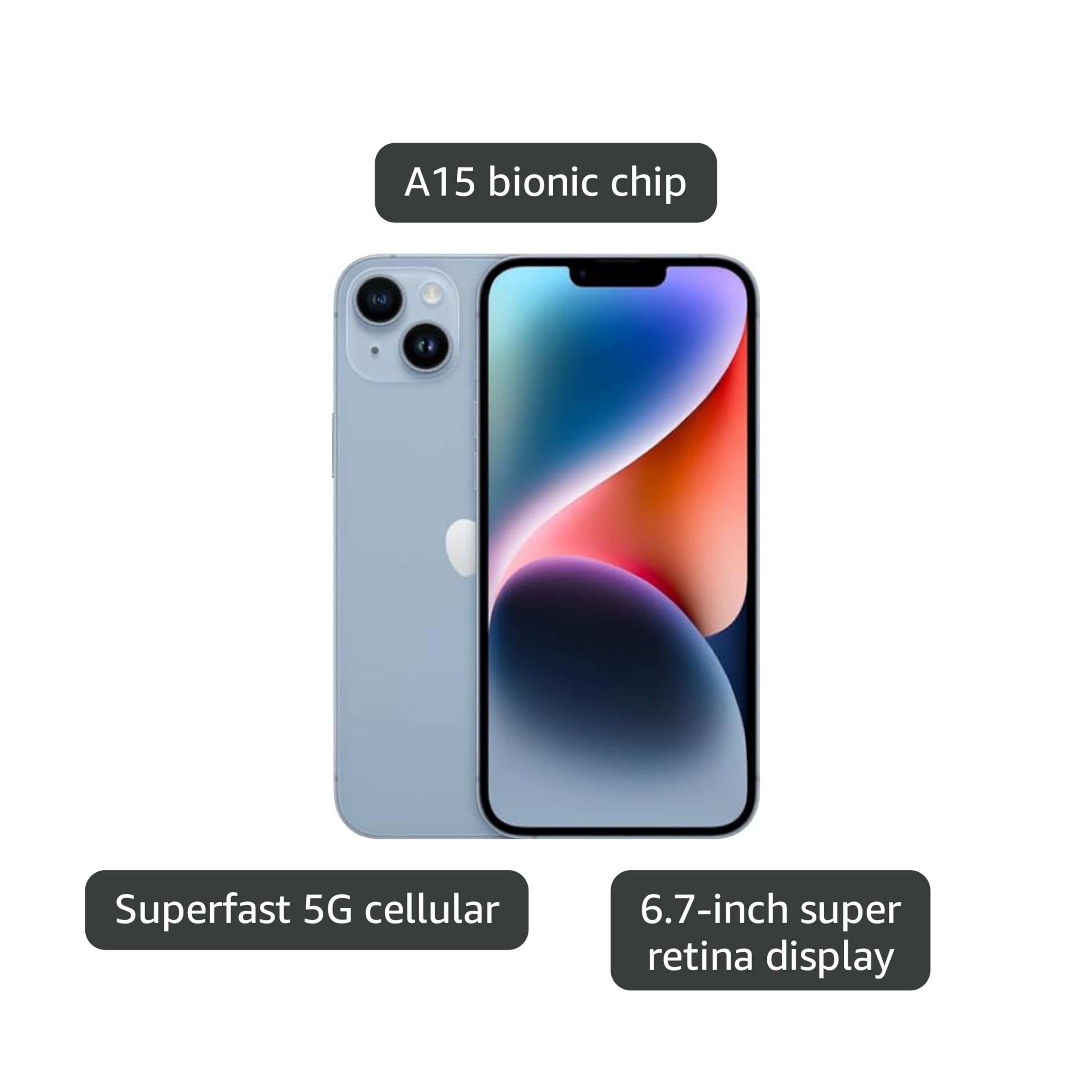 Amazon.com: Apple iPhone 14 Plus (Renewed), 128GB, Blue - Unlocked